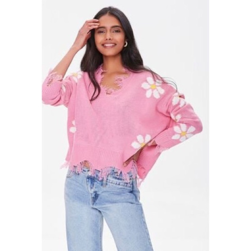 JUST POLLY yellow daisy sweater